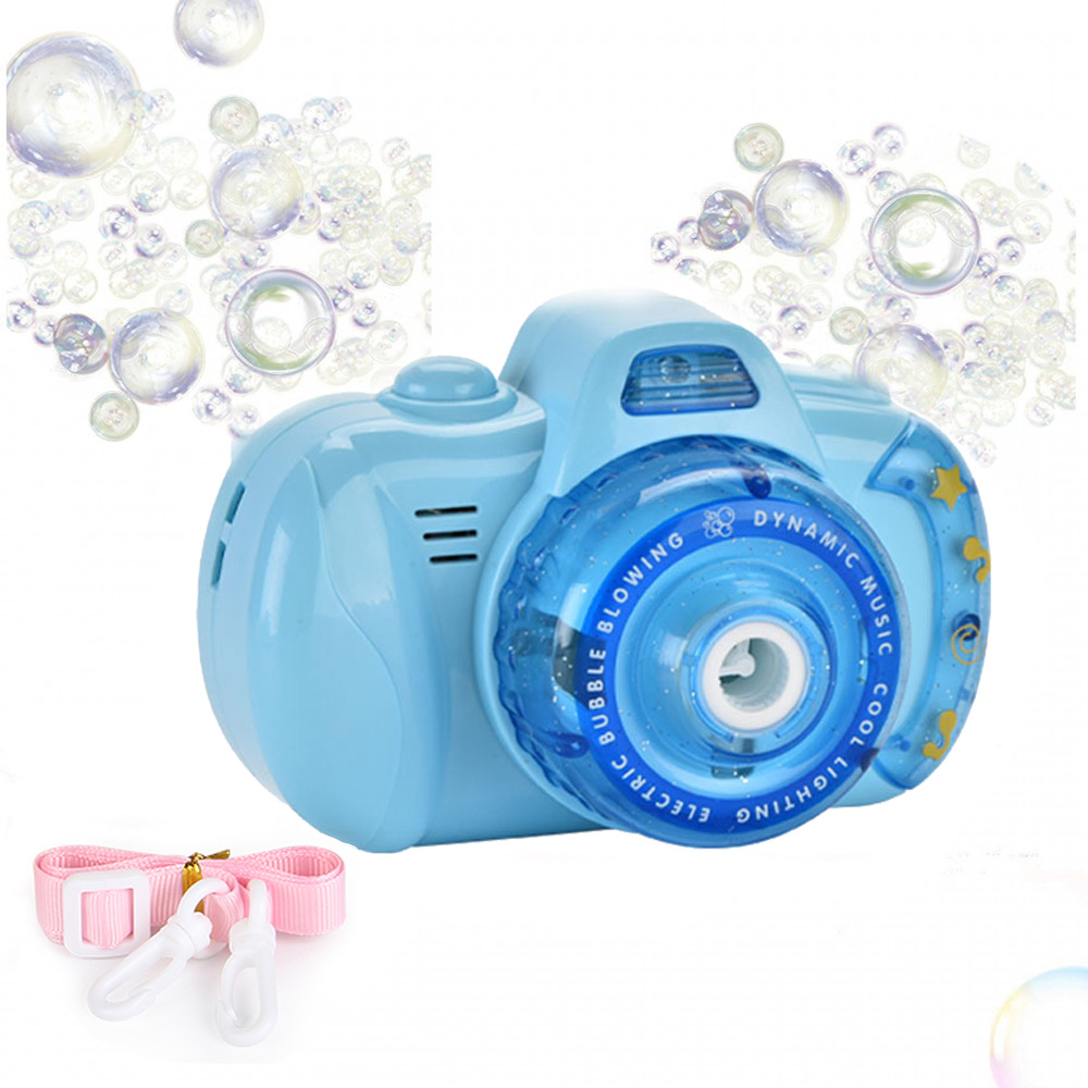 

Детский фотоаппарат генератор для мыльных пузырей Bubble Camera Blue