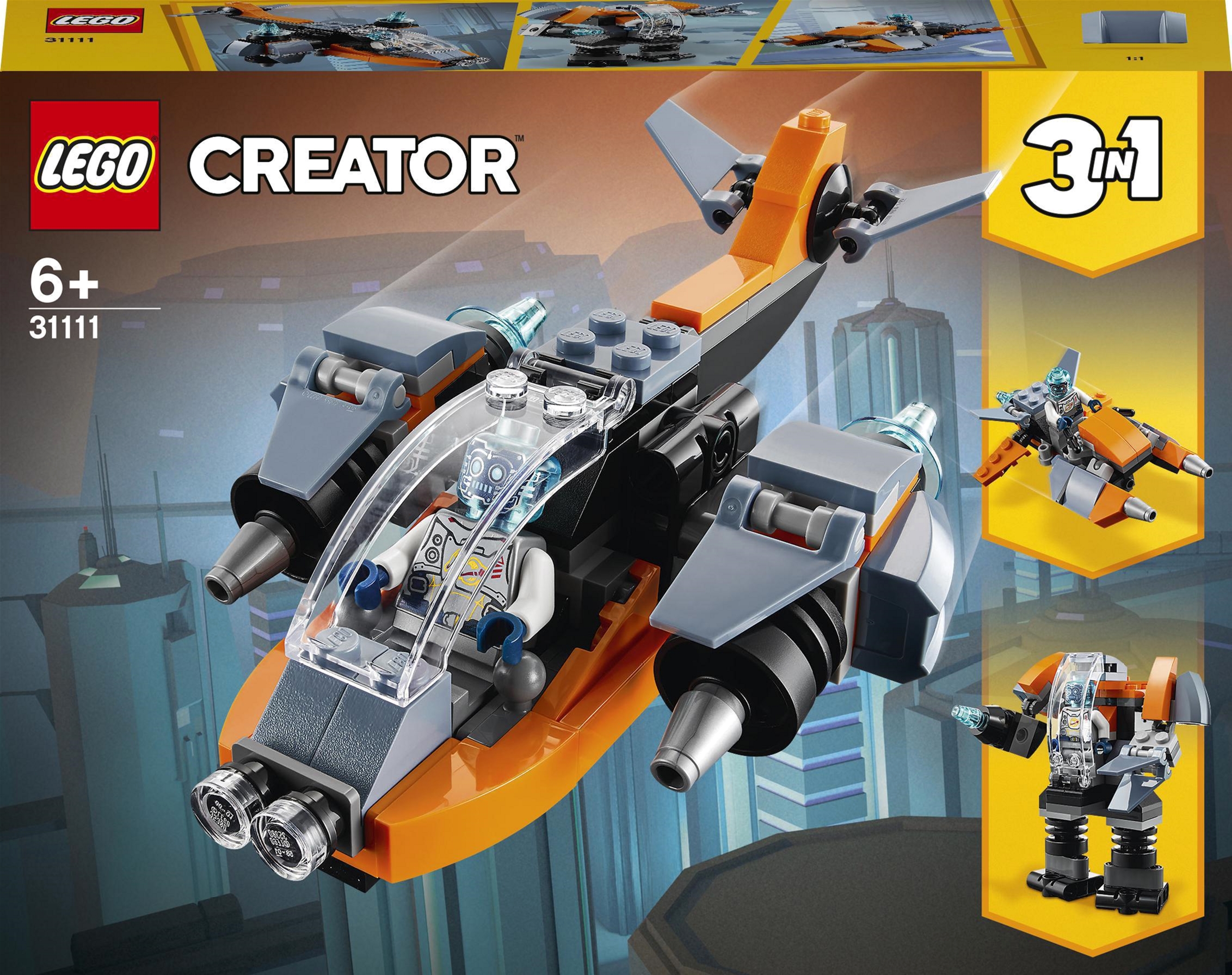 Акція на Конструктор LEGO Creator Кибердрон 113 деталей (31111) від Rozetka UA