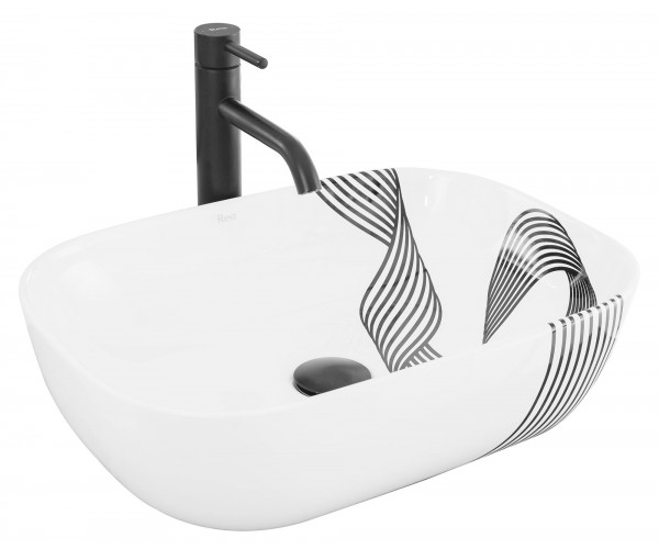 

Умывальник (Раковина) Rea Belinda Sash Black/White REA-U9252