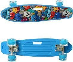 

Скейт (пенни борд) Penny board со светящимися колесами ГОЛУБОЙ