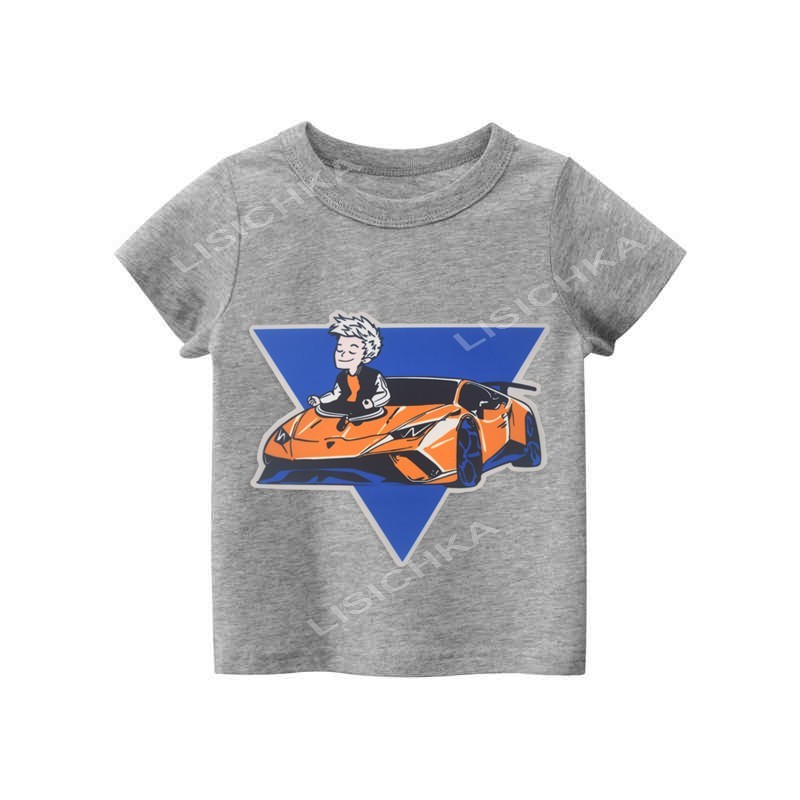 

Футболка Foxstyle Влад А4 ламба в треугольнике, 122-128см, серая