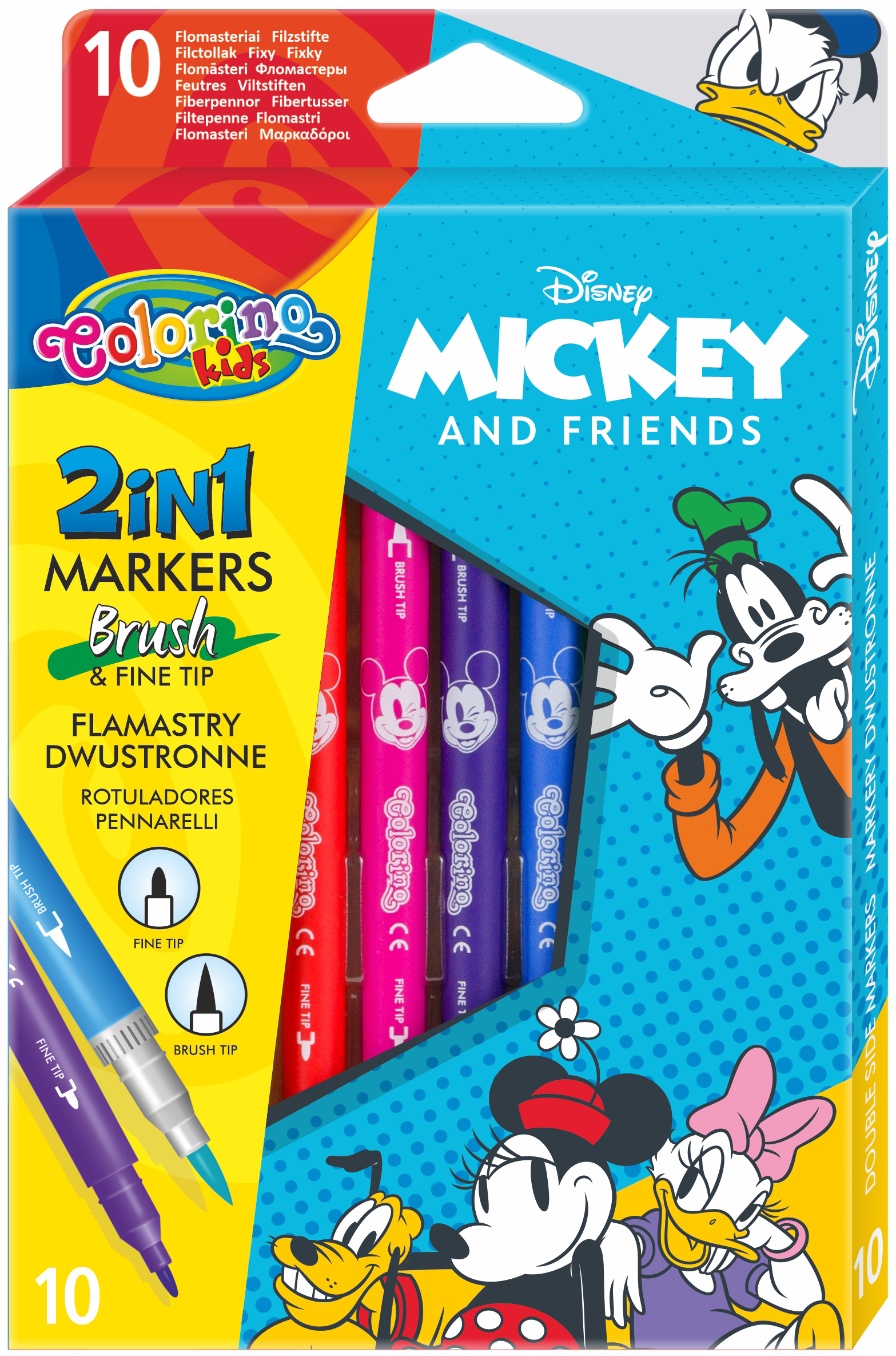 

Фломастеры цветные двухсторонние Colorino Mickey 10 цветов 10 шт (89892PTR)