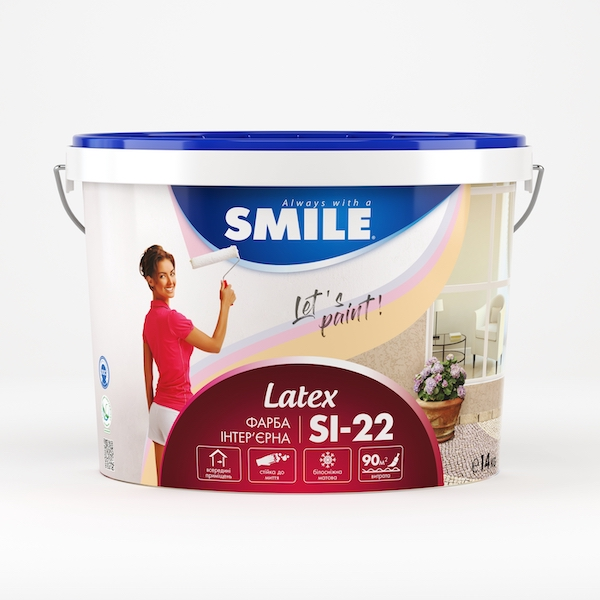 

Краска интерьерная LATEX Smile SI-22 7кг белая
