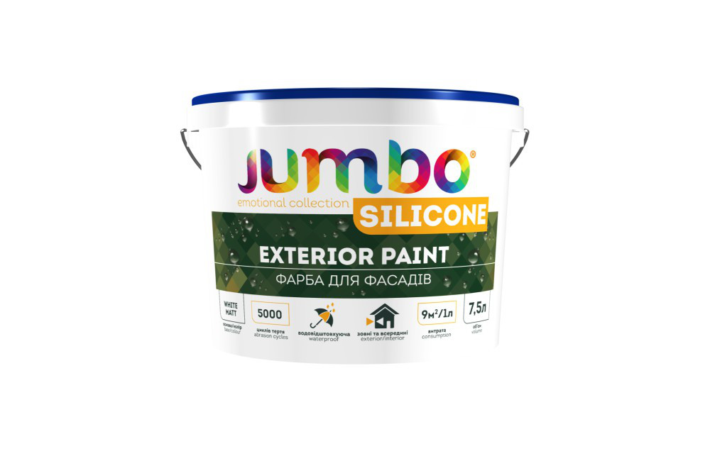 

Краска фасадная силиконовая высоконаполненная Smile Jumbo Silicone 2.5л белая