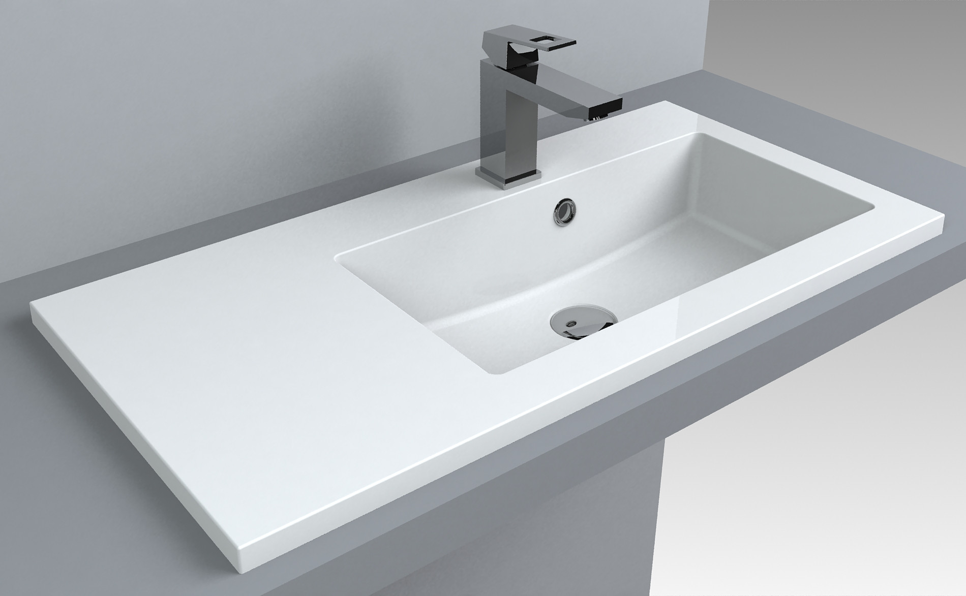 

Умывальник для ванной комнаты FANCY MARBLE Josefine Slim 700 правый black