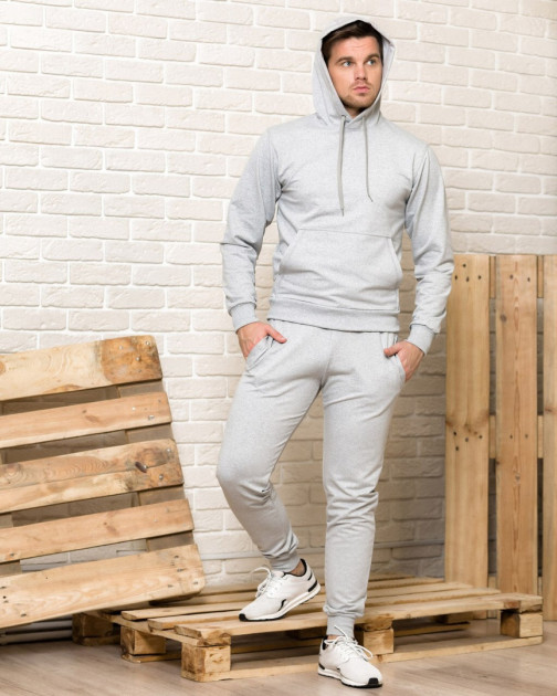 

Спортивный костюм мужской Серый, Худи + спортивные брюки Top Top XL