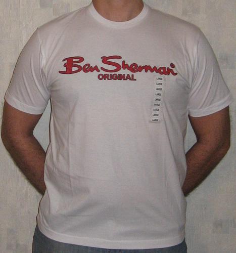 Футболка марки Ben Sherman White Big Logo, оригинал, р. L