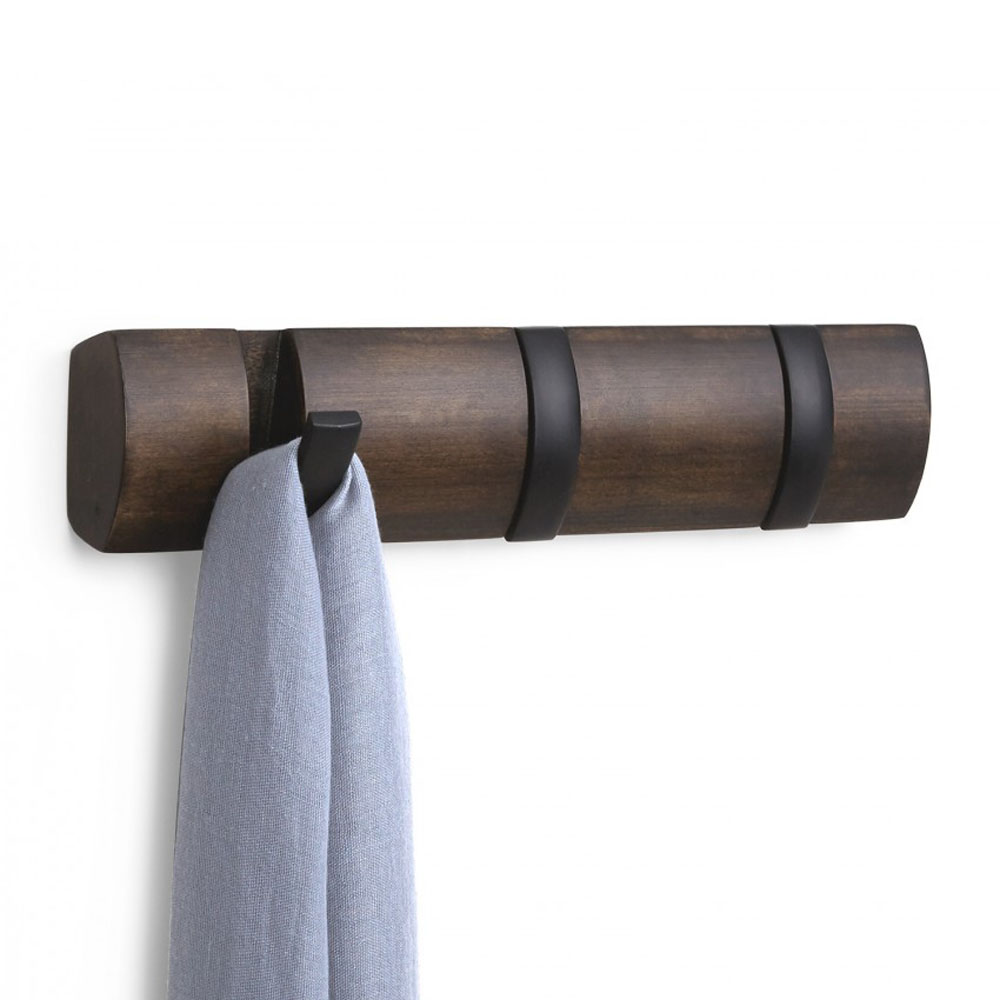 

Настенная вешалка 3 Flip Umbra Черная / Walnut