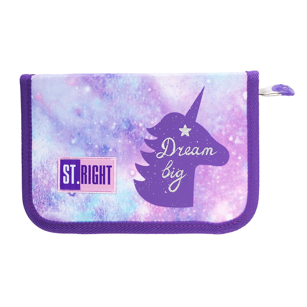 

Пенал школьный без наполнения ST.RIGHT PC3 Sky Unicorns Фиолетовый