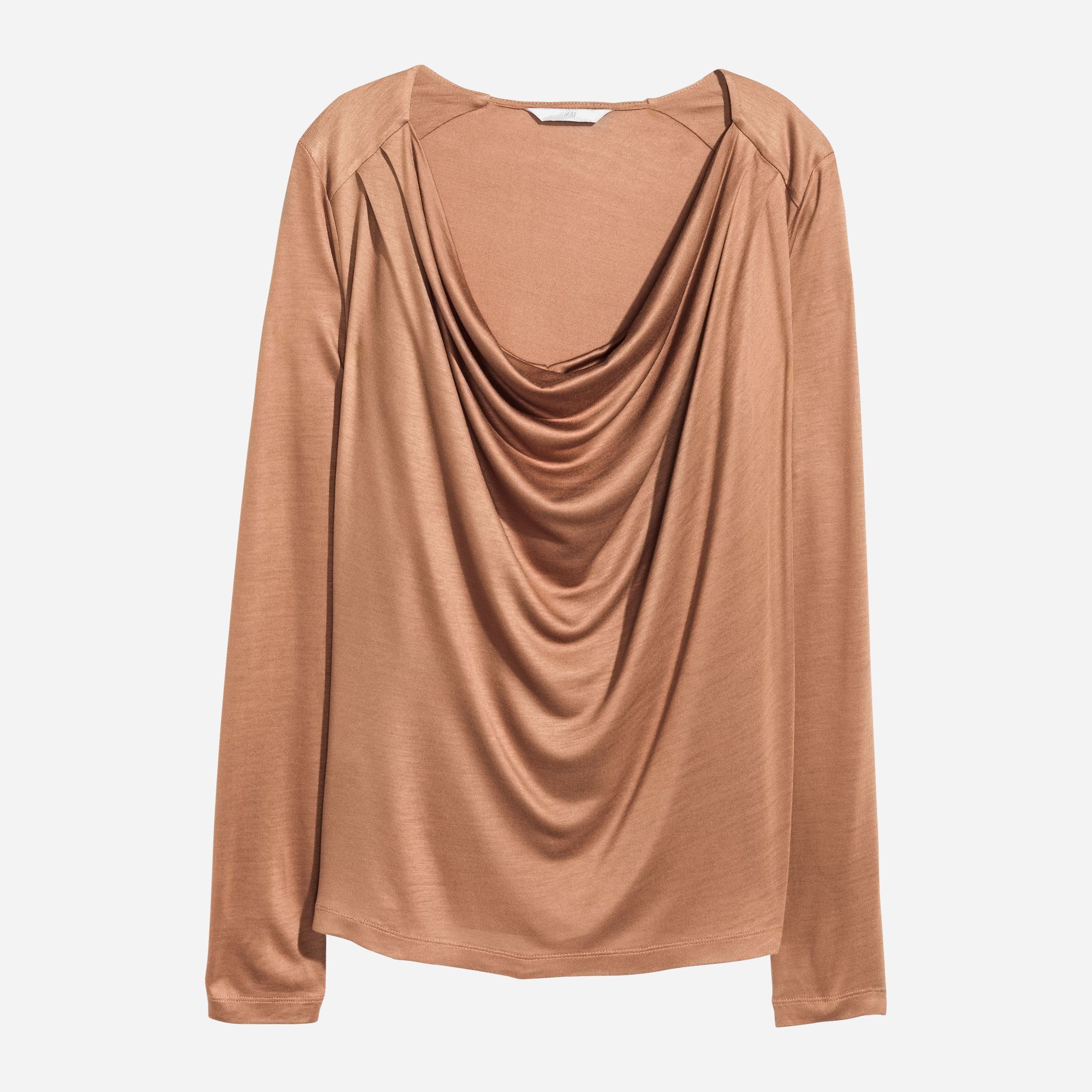

Лонгслив H&M bh05330161  Коричневый, Лонгслив H&M bh05330161 S Коричневый