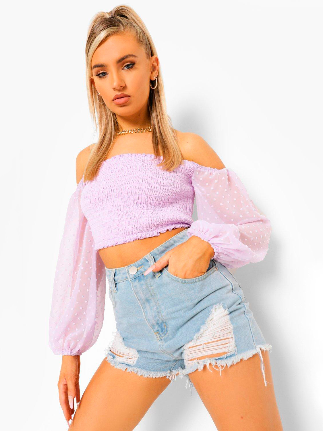 

Топ Boohoo bh06110169 34 Сиреневый