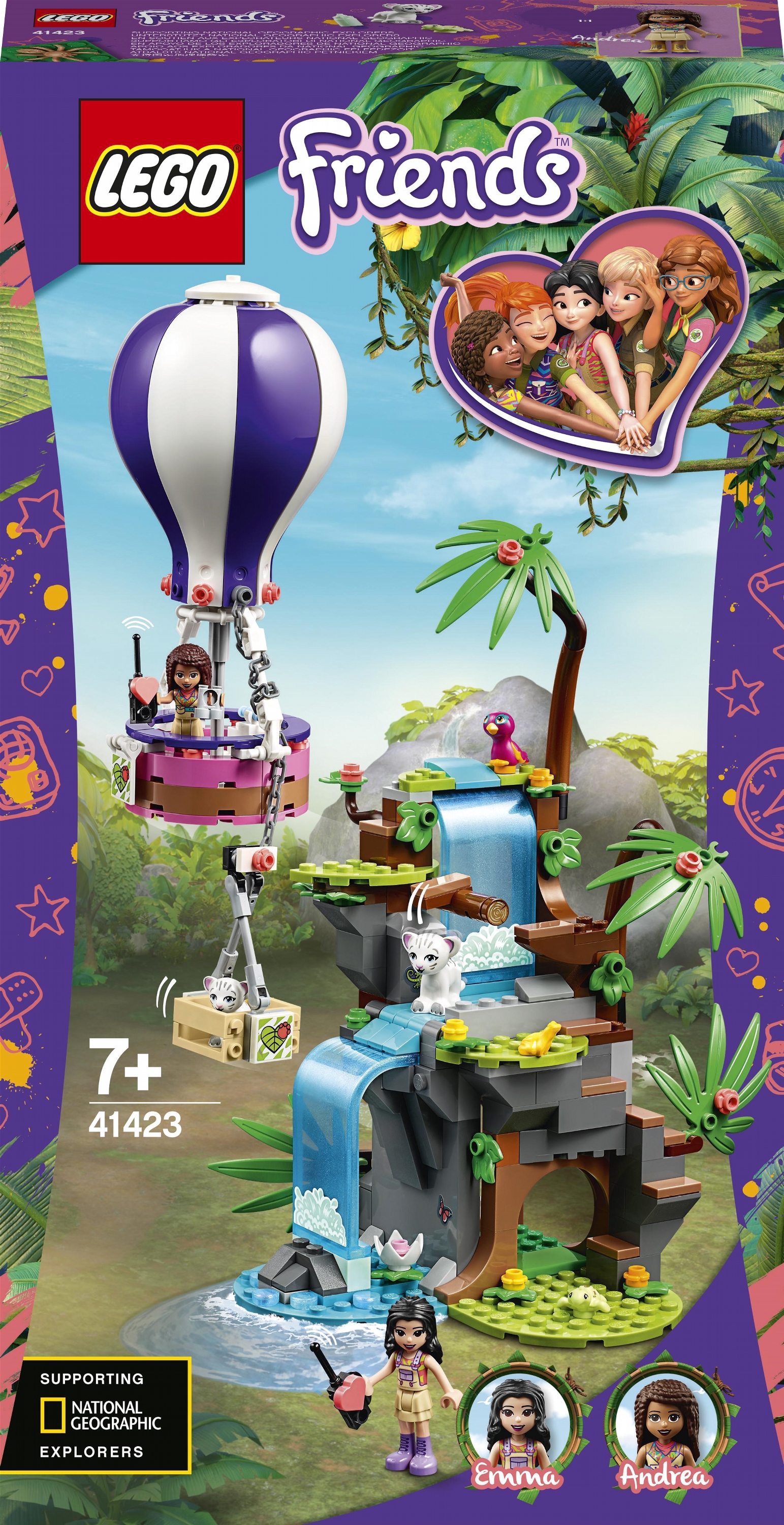 

Конструктор LEGO Friends Джунгли: спасение тигра на воздушном шаре 302 детали (41423)