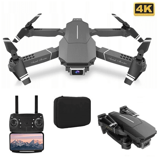 

Квадрокоптер RC E100 Black – дрон з 4K і HD камерами, FPV, барометр, до 20 хв. польоту + кейс (k445)