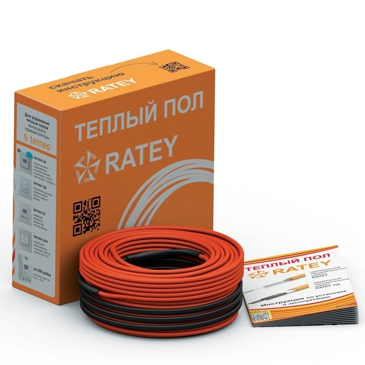 

Теплый пол RATEY RD2 1700Вт, 18Вт/м, 9,6 - 12,0 м² двухжильный нагревательный кабель