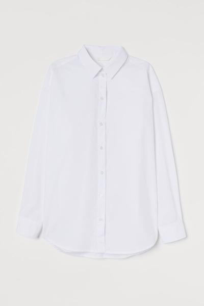 

Хлопковая рубашка H&M S (165/88А) Белый