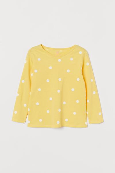 

Лонгслив H&M 92 (90/52) Бледно-желтый/Горошек