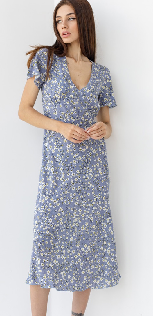 

Платье деми Wear me летнее длинное женское с цветочным принтом  Синий 1w/19/74F, Платье деми Wear me летнее длинное женское с цветочным принтом S Синий 1w/19/74F