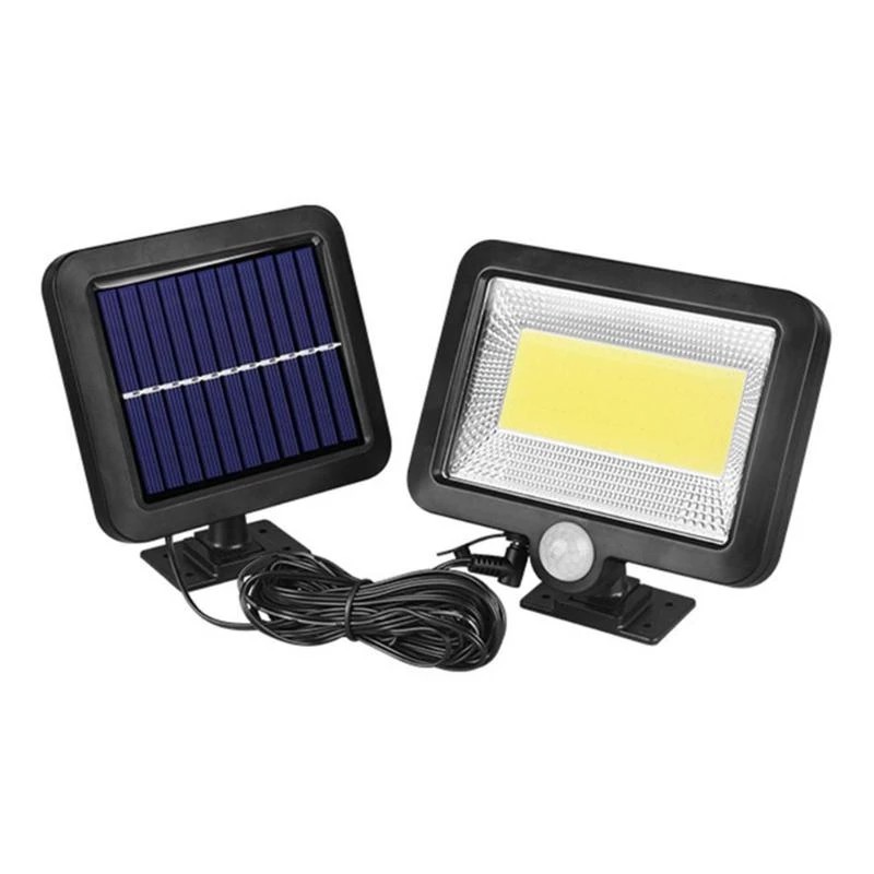 

Настенный уличный светильник 100 COB LED с выносной солнечной панелью датчик движения
