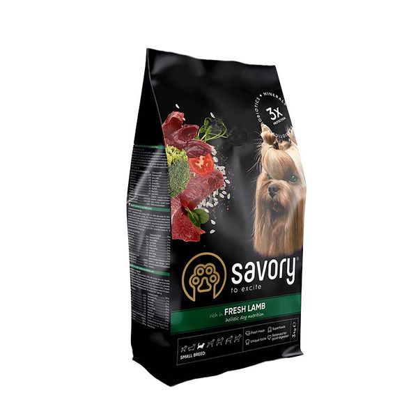 

Сухий корм для собак малих порід Savory 3 кг (ягня)