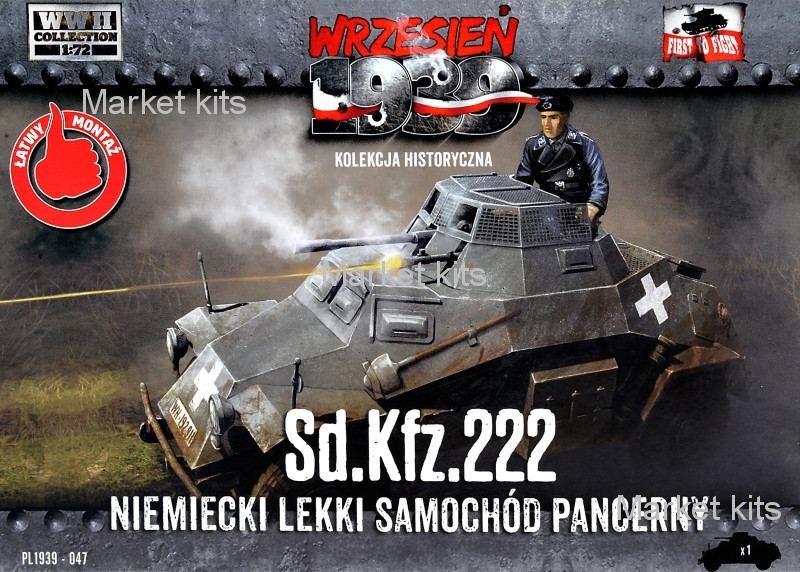 

Немецкий бронеавтомобиль Sd.Kfz.222 1:72 First To Fight (FTF047)