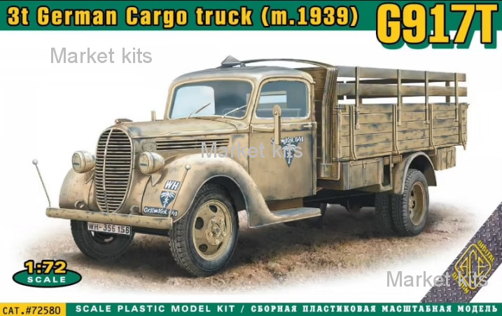 

Немецкий 3-х тонный грузовик G917T модификация 1939 года 1:72 ACE (ACE72580)