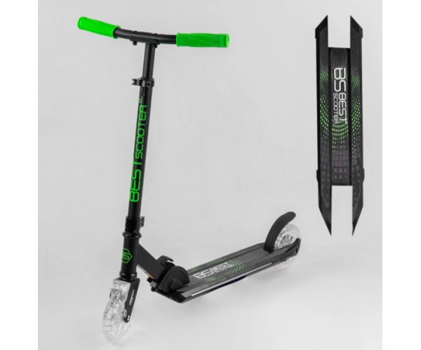 

Самокат двухколесный Best Scooter Light со светящимися колесами и декой, Салатовый