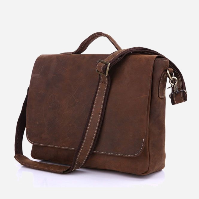 

Мужская кожаная сумка-портфель Vintage 14092 Коричневая