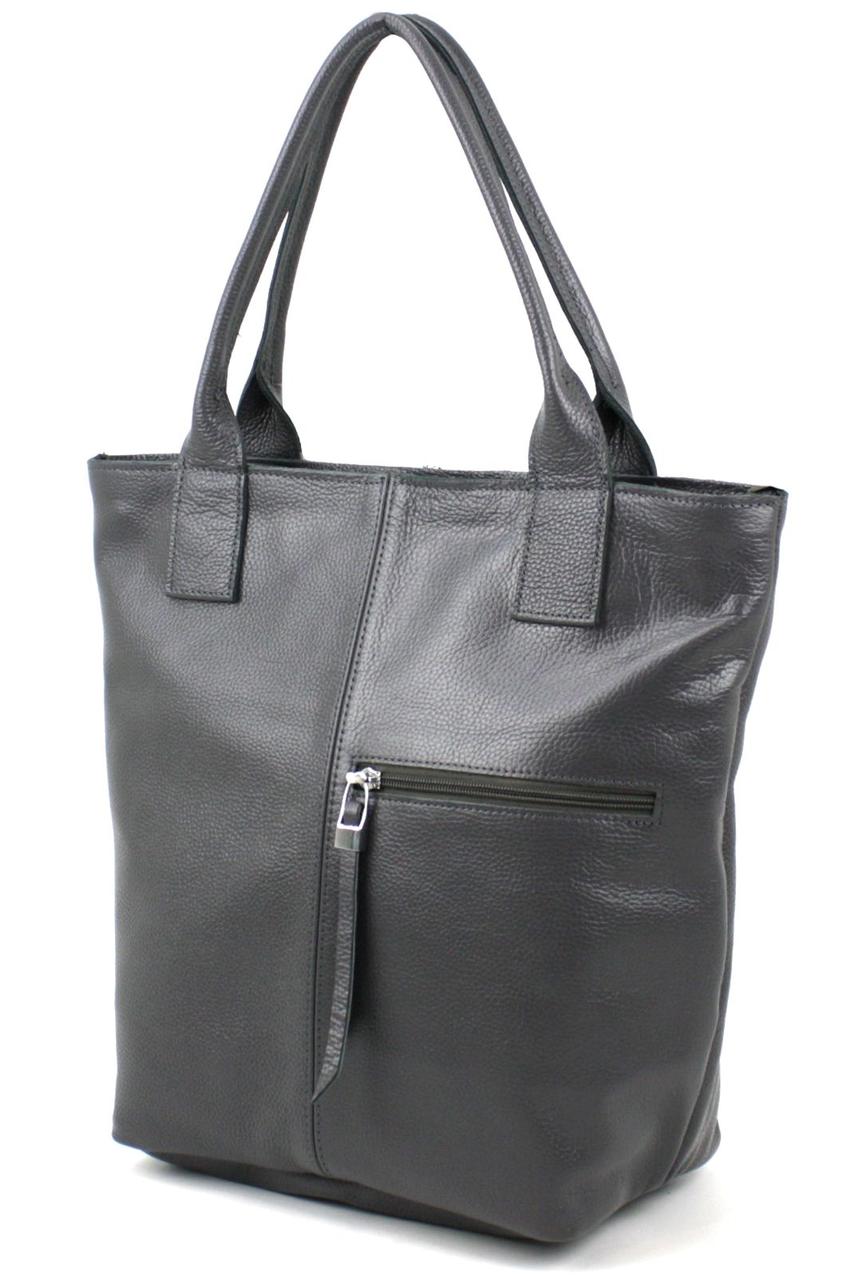 

Женская кожаная сумка Borsacomoda 17х35х30 см Серый 000159308