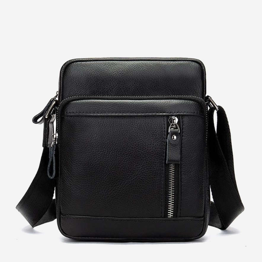 Акція на Чоловіча шкіряна сумка-планшет Vintage leather-14701 Чорна від Rozetka