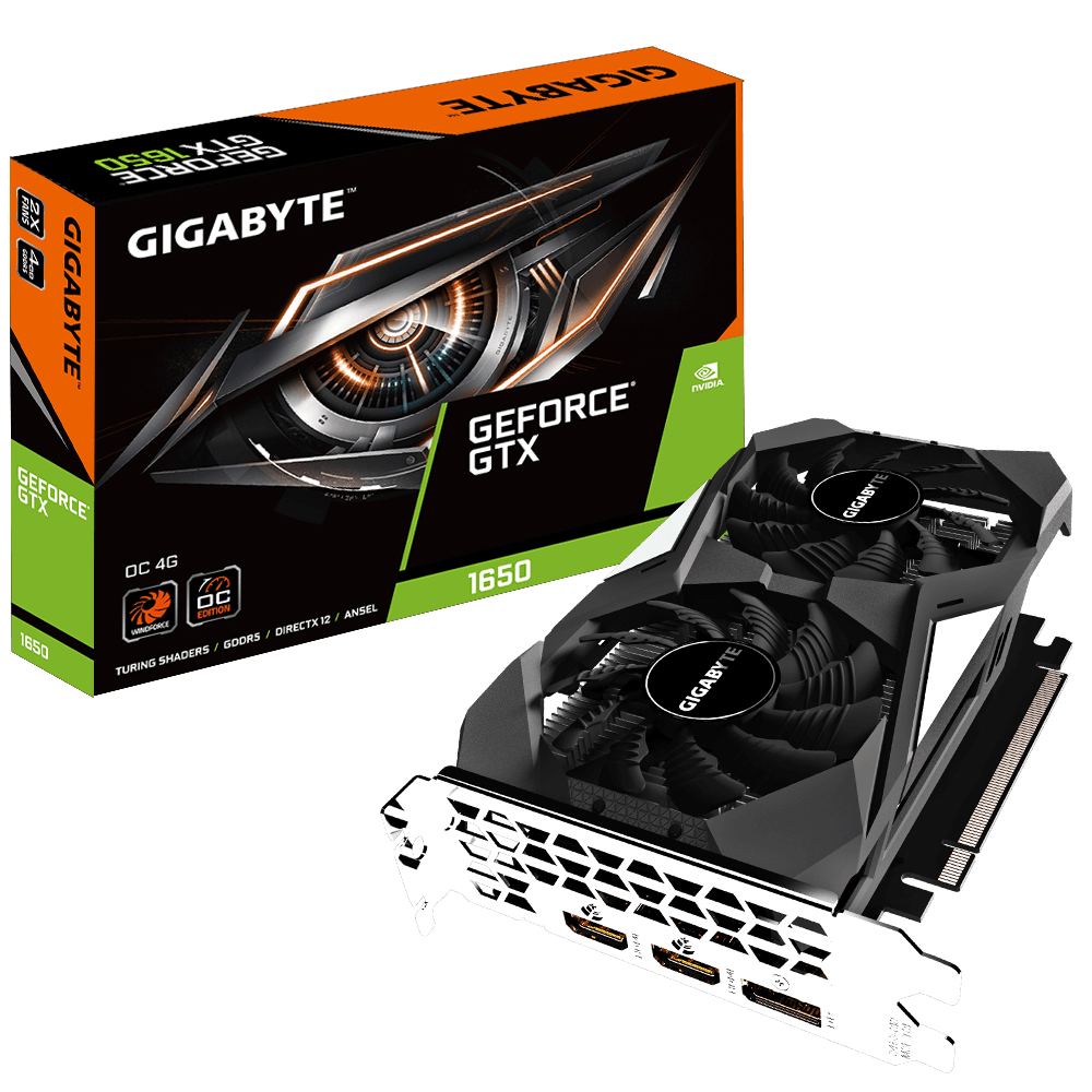 

Відеокарта GIGABYTE GeForce GTX 1650 OC 4GB - (GV-N1650OC-4GD)