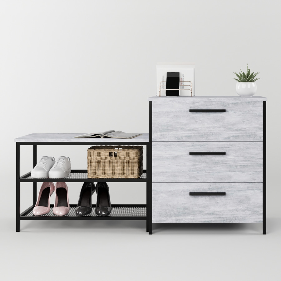 

Подставка для обуви Fenster Дакара 128 Черная ДСП Урбан