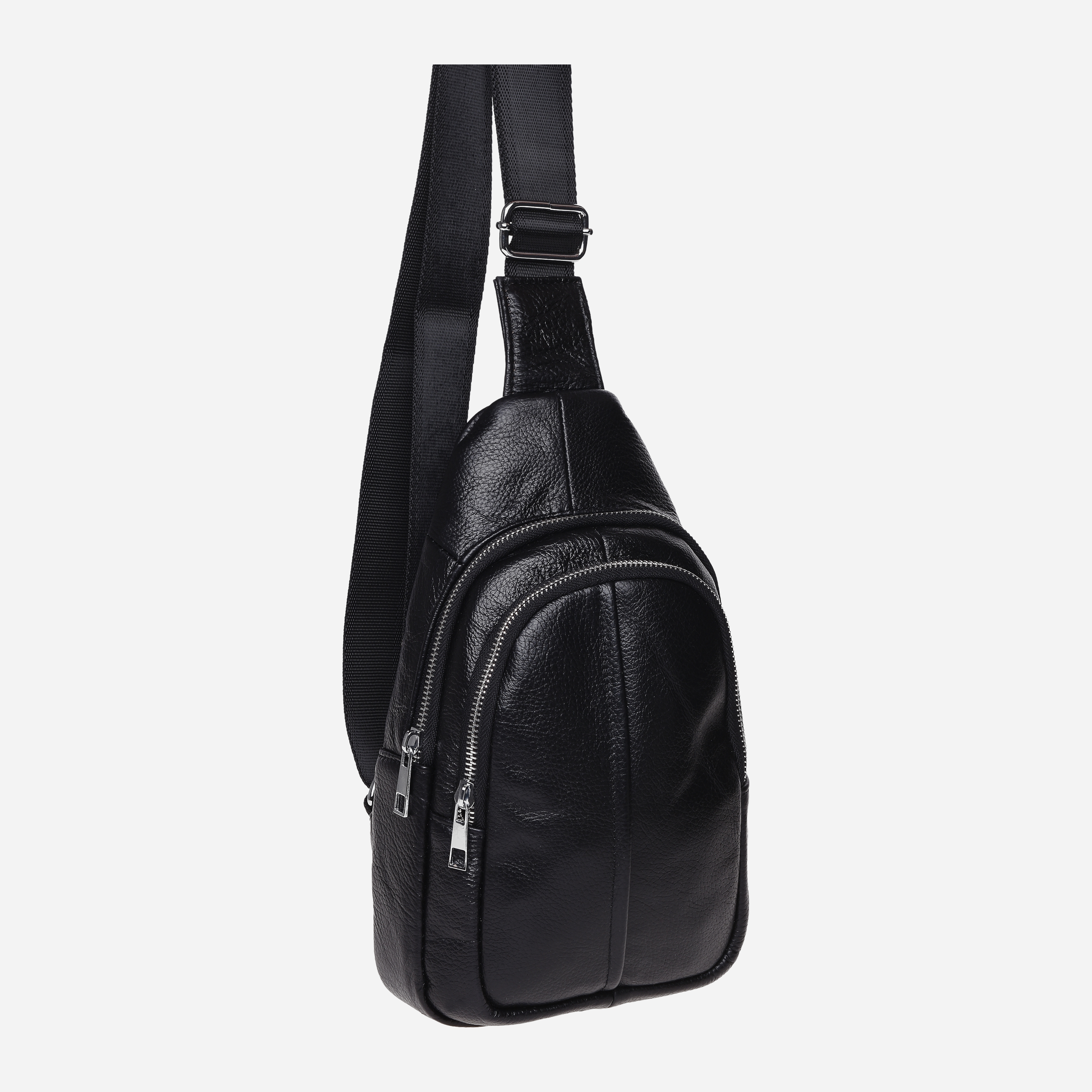 

Мужская сумка-слинг кожаная Laras K10156 Black