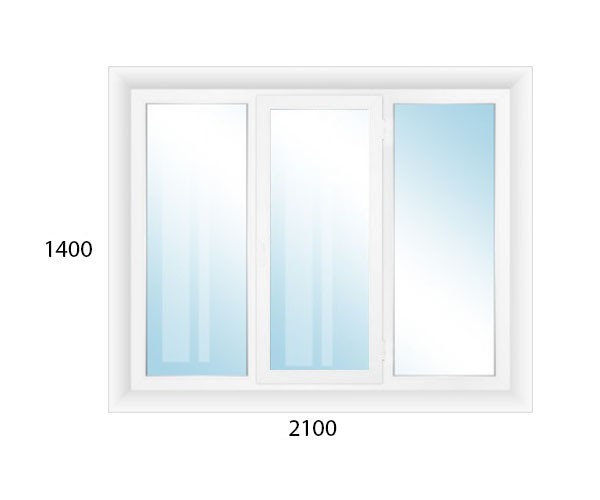 

Окно металлопластиковое Aluplast 1 Ideal 2000 60 mm глухое 2100х1400 мм белое
