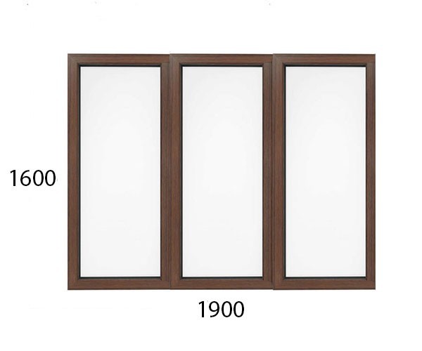 

Окно металлопластиковое WDS 6S - глухое 1900х1600мм в ламинации "Золотой дуб"