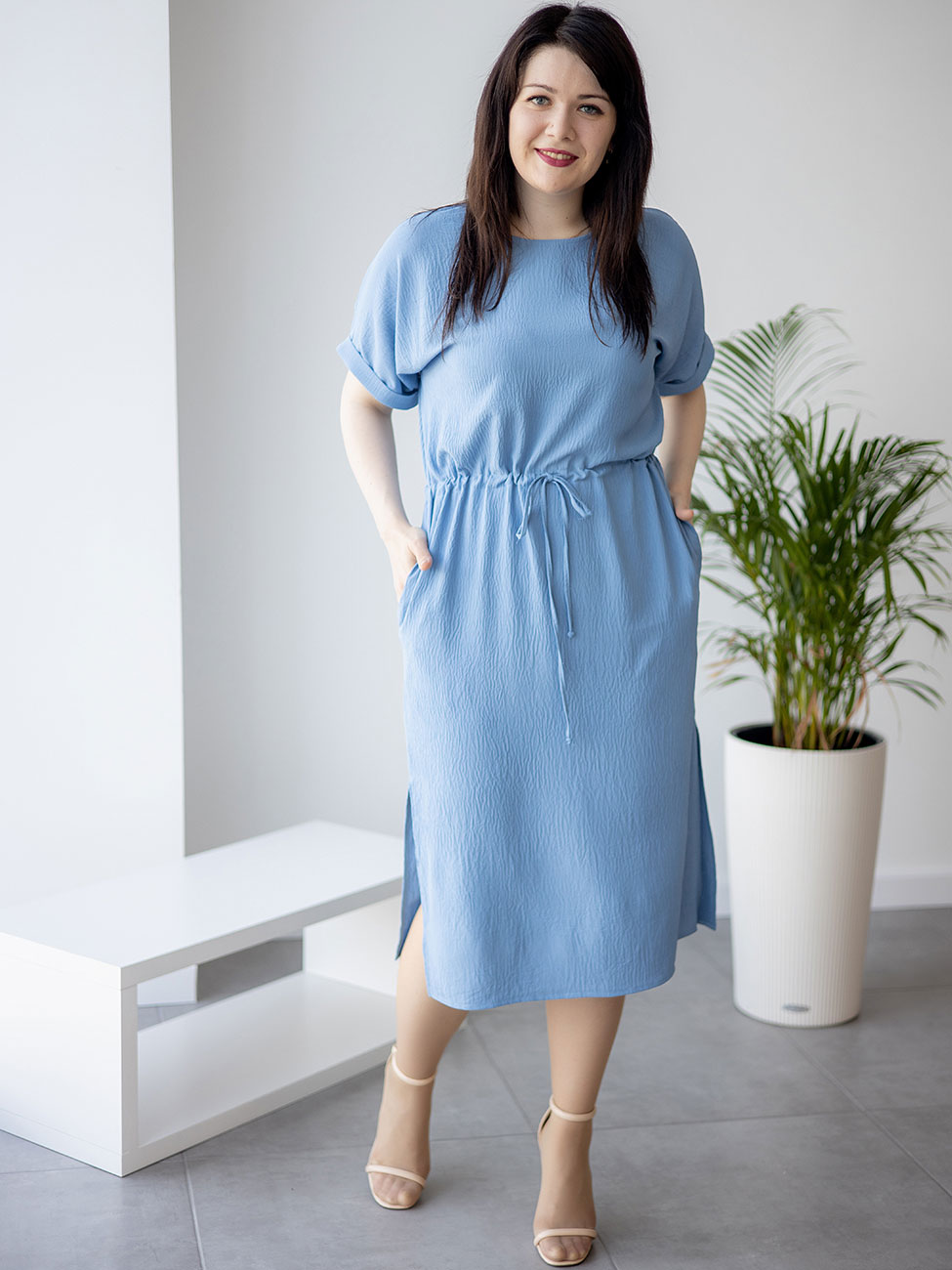 

Фактурное платье size+ на кулиске Джинс 3 XL Vikamoda 3266