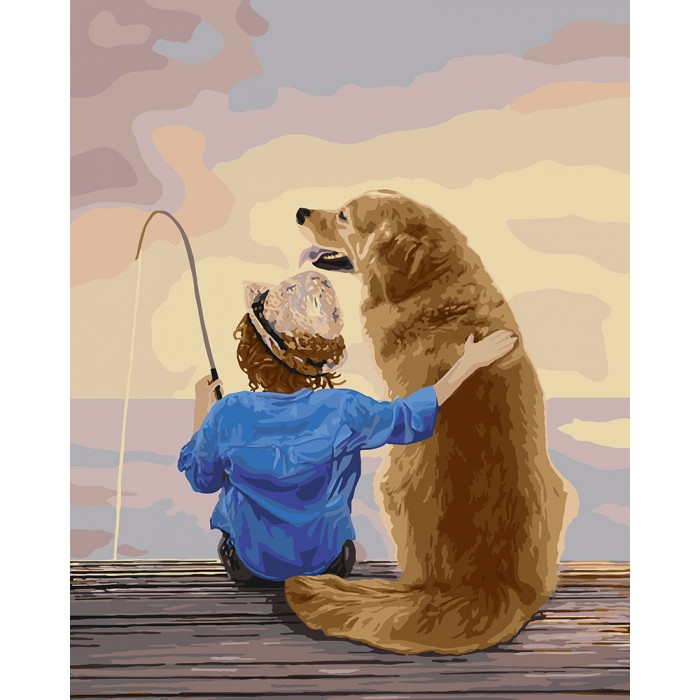 

Картина по номерам. "На рыбалке" 40*50см KHO2341 392858