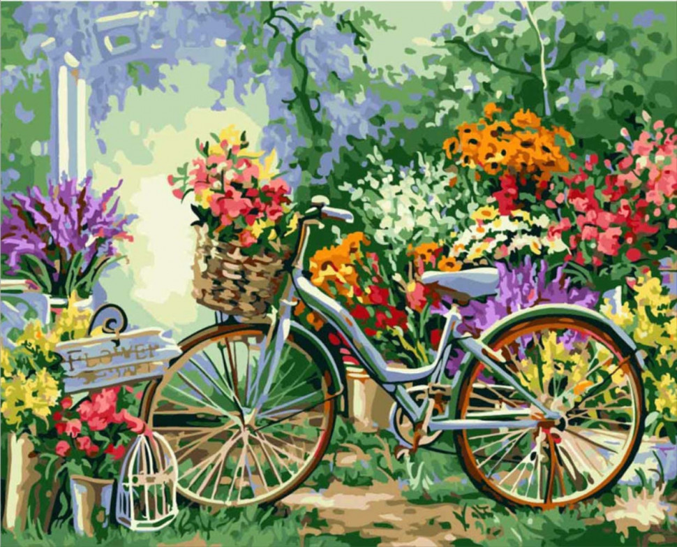 

Картина по номерам. Art Craft "Велосипед в цветах" 40*50см 12501 393430