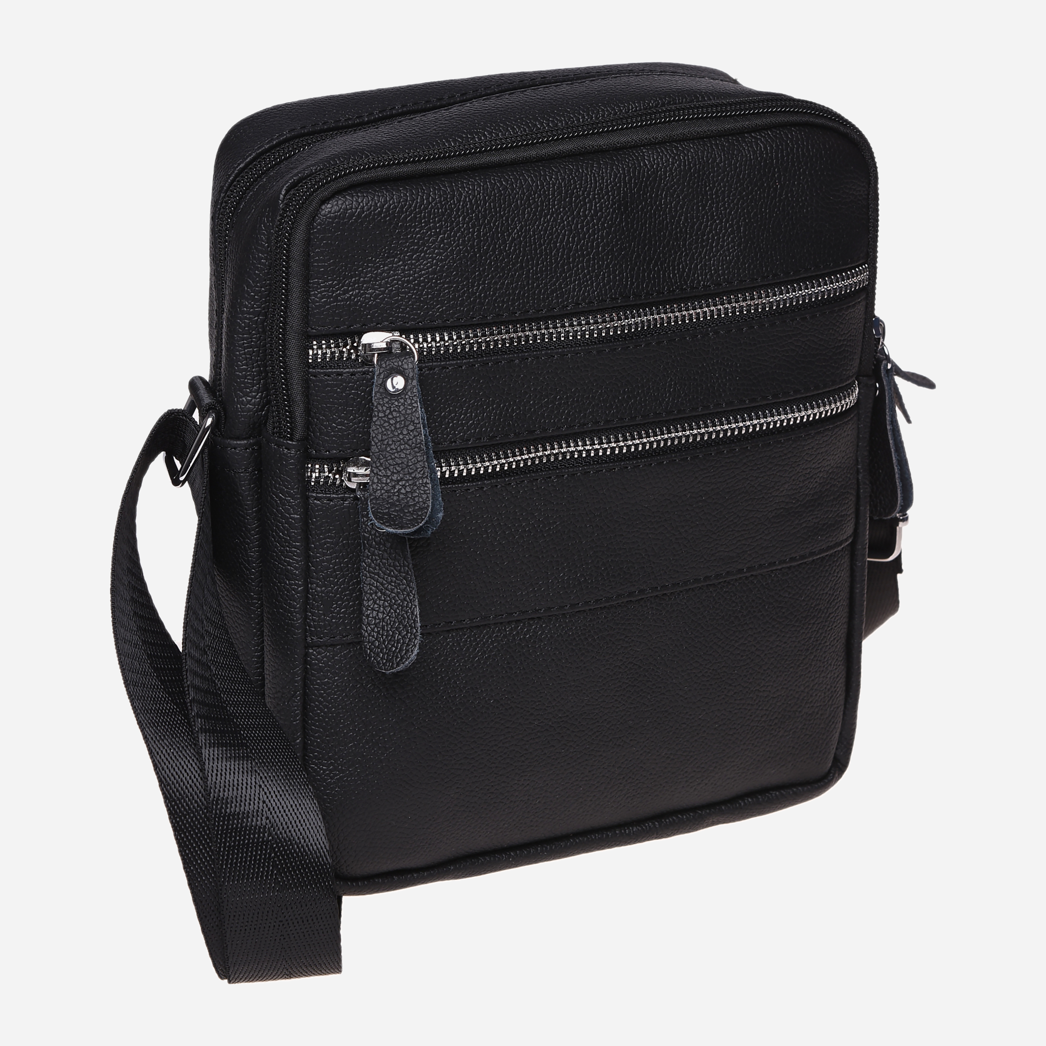 

Мужская кожаная сумка Laras K103923- black Черная