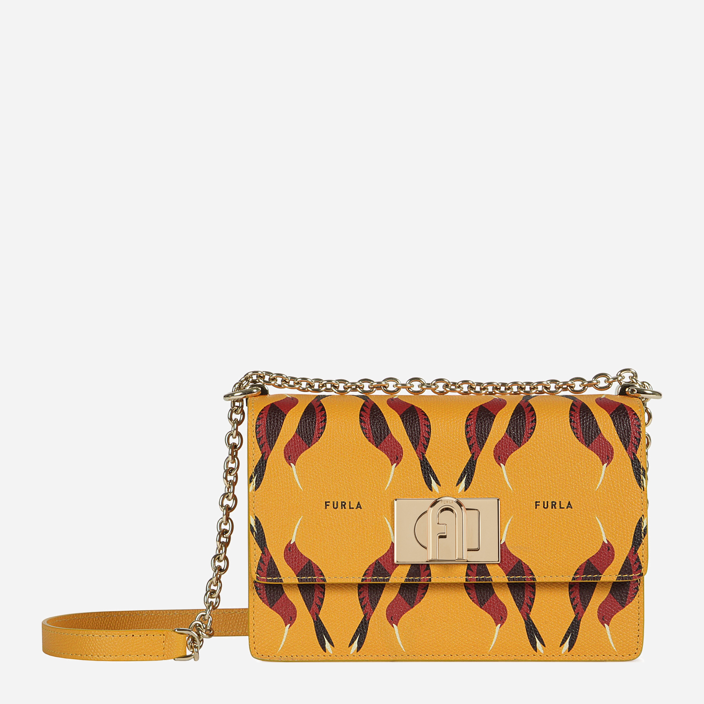 

Женская кожаная сумка Furla 1927 Mini Crossbody 20 BAFKACO Темно-желтая