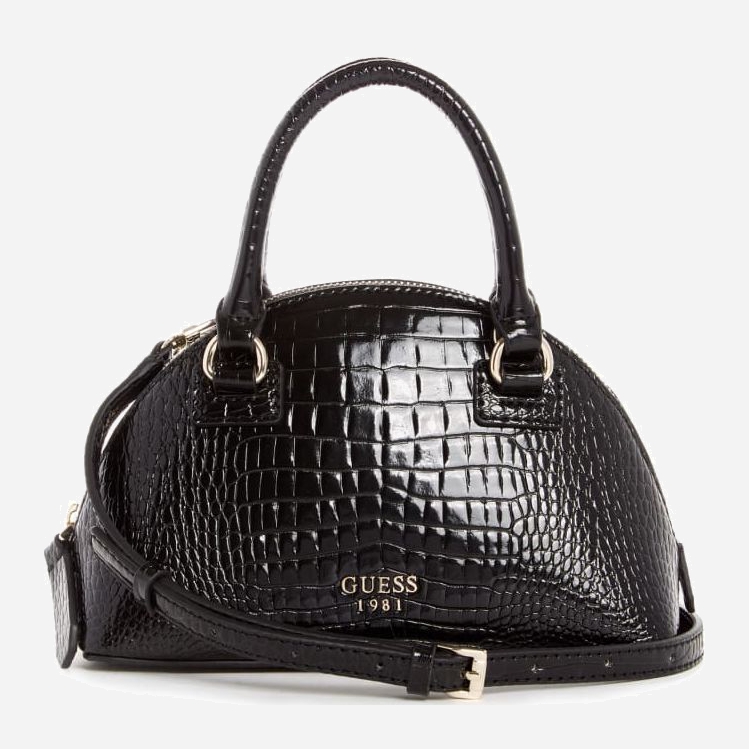 Акція на Сумка крос-боді жіноча Guess Shilan Croc Mini 616 Чорна від Rozetka