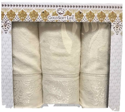 

Набор махровых полотенец Gold Soft Life Hindistan 50x90 2 шт, 70х140 Кремовый (ts-02386)
