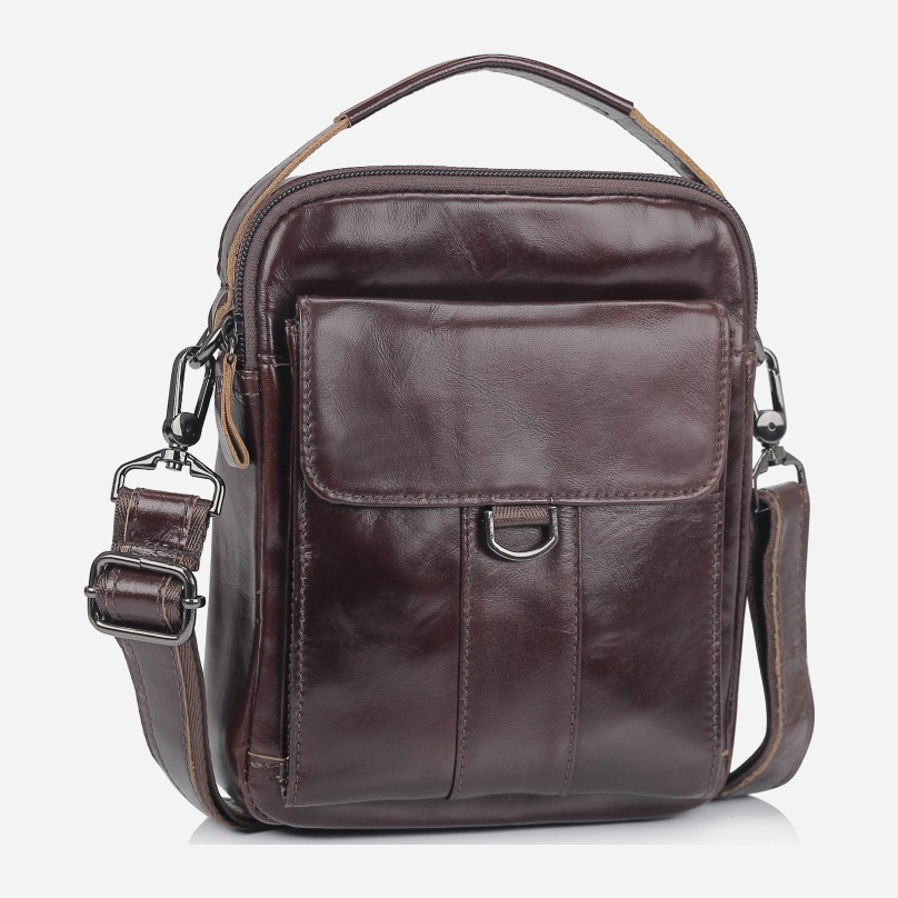 

Мужская сумка кожаная Tiding Bag N2-8013DB Коричневая