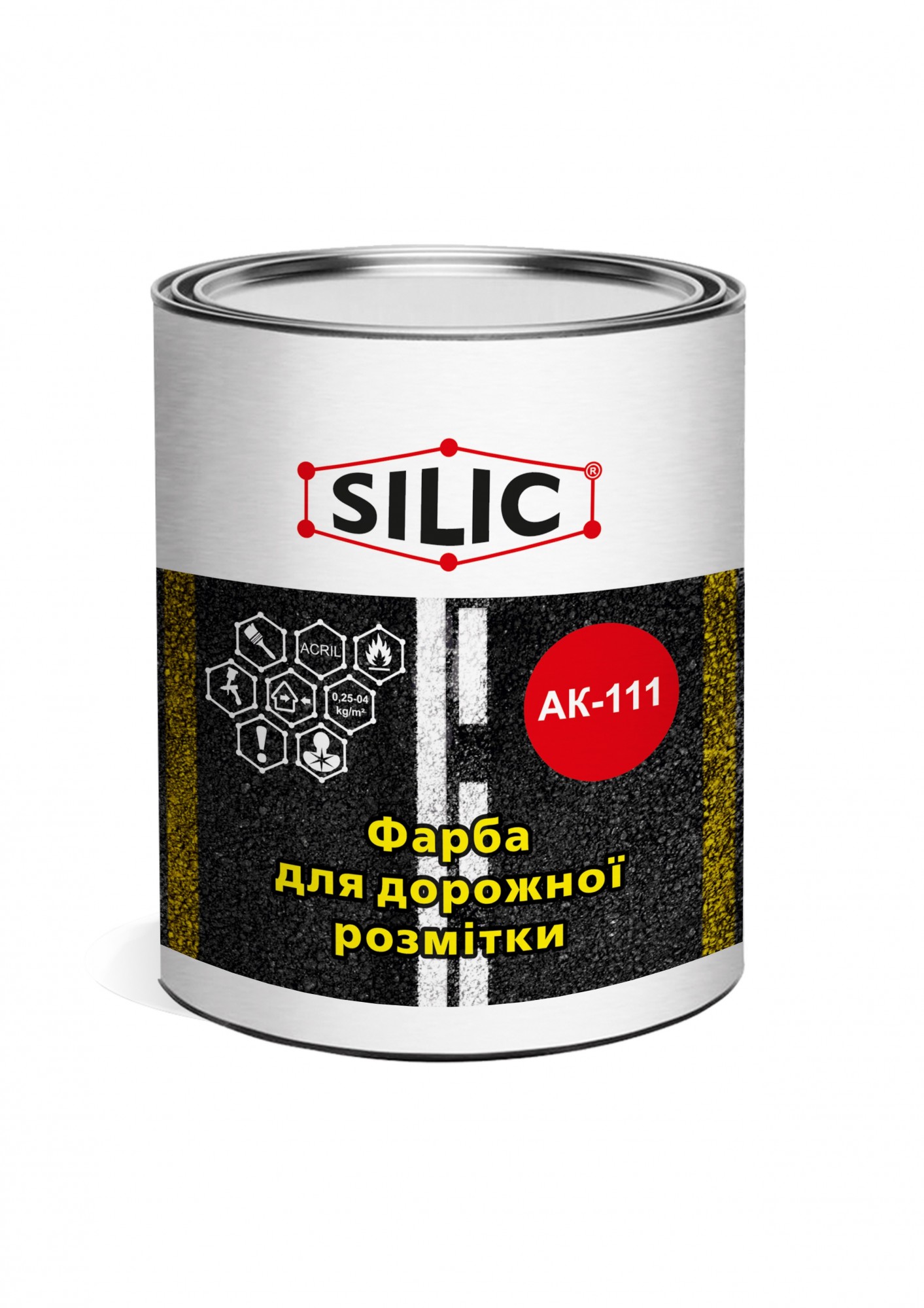 

Краска Силик для разметки дорог АК-111 красный 30кг (AK11130kr)