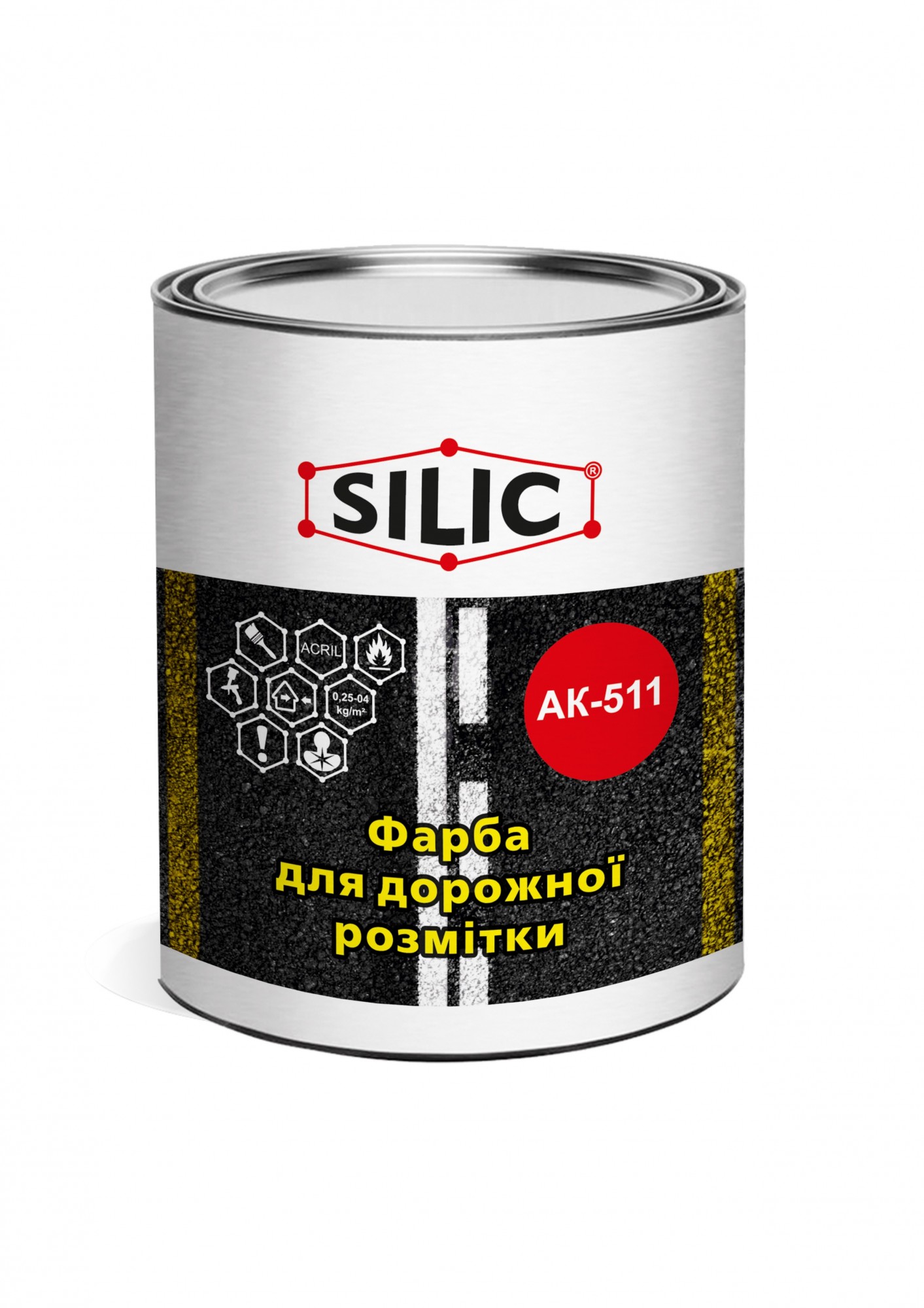 

Краска Силик для разметки дорог АК - 511 белый 30кг (АК51130b)