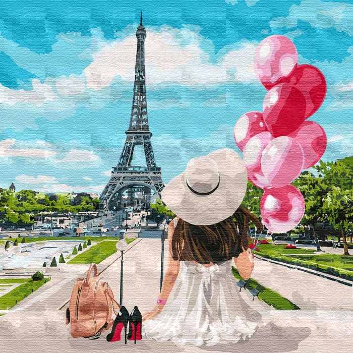 

Картина по номерам. "Гуляя по улицам Парижа" 40*40см KHO4756 397544