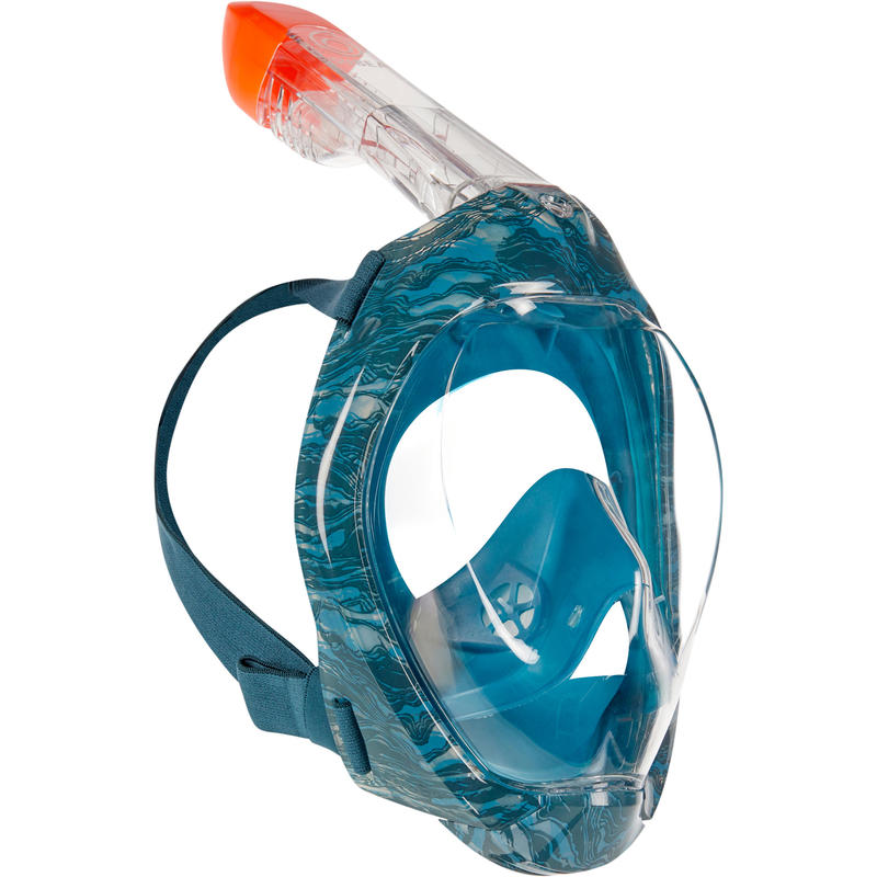 

Маска для плавания Subea Easybreath PRO 500 M/L панорамная полнолицевая для снорклинга подводного ныряния на все лицо с трубкой Темно синяя