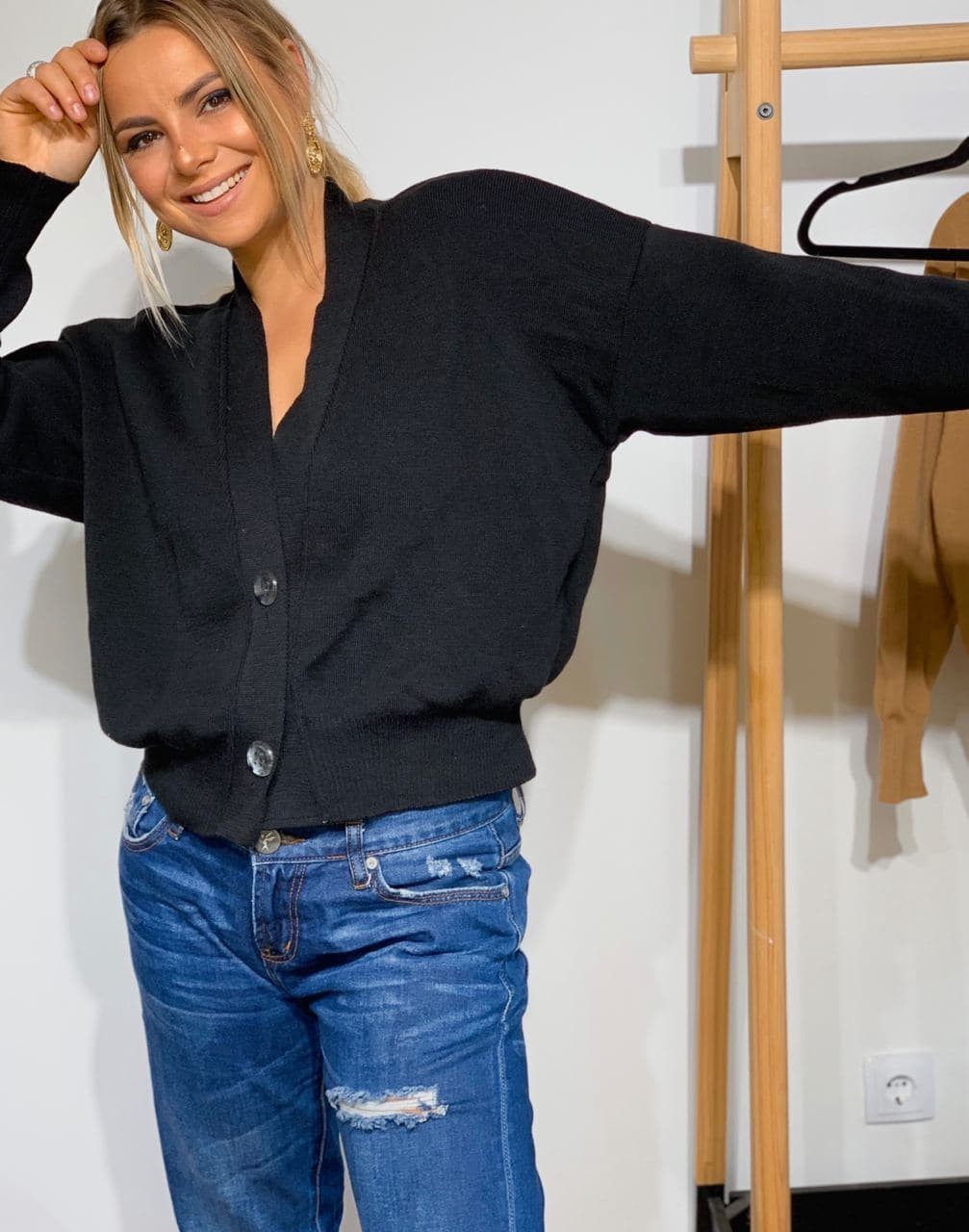 

Кофта - SRS - укороченный кардиган - 42-48 - черный