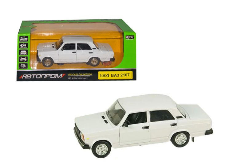 

Коллекционная игрушечная машина 1:24 АвтоПром ВАЗ 2104 инерционная (Белый) (2107(White))