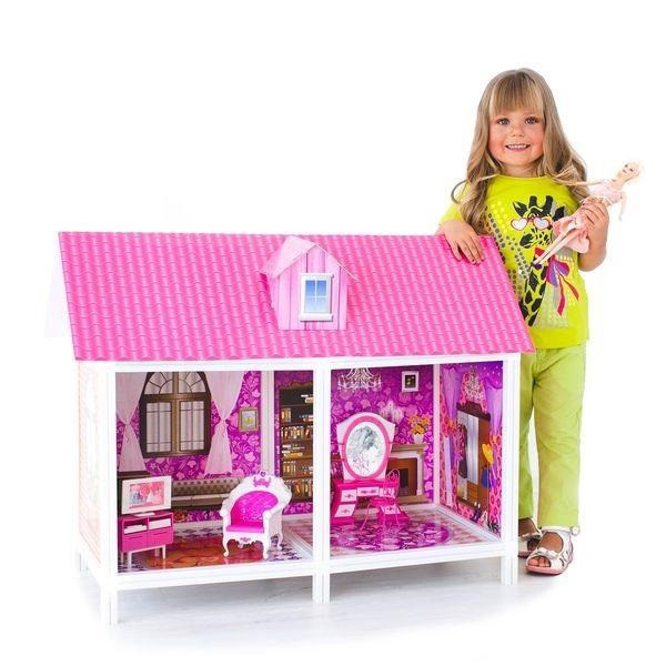 

Детский игровой домик Bellina для Барби с мебелью и куклой Барби 66882-RY