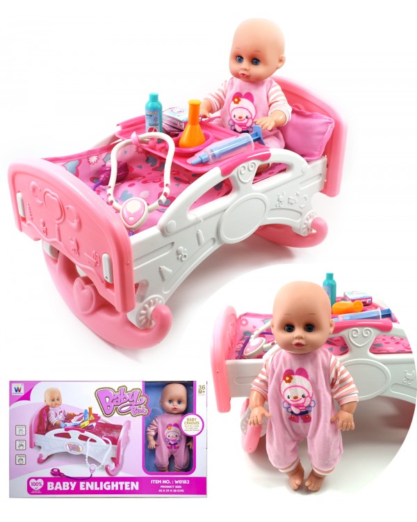 

Кровать для кукол Baby Enlighten с пупсом W0183-RY